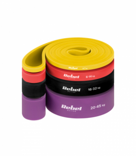 Zestaw gum do ćwiczeń lateksowy - Power Band PLs-2, 4-45 kg, 4 gumy, REBEL ACTIVE Rebel LEC-RBA-3000-S4