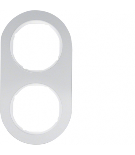 R.classic Ramka 2-krotna, aluminium/biały Berker 10122074
