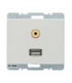 Arsys Gniazdo USB/3,5mm audio, biały, połysk Berker 3315390069