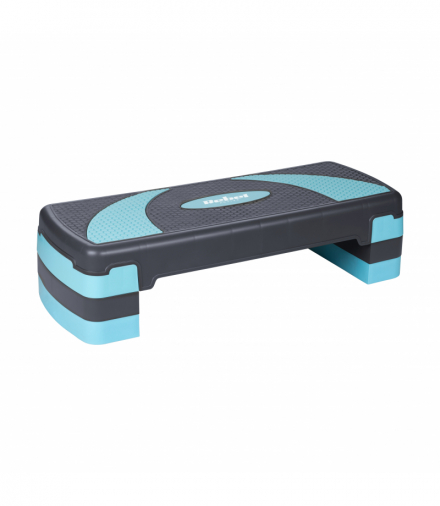 Step do aerobiku i ćwiczeń fitness, 3 stopnie, szaro-niebieski, REBEL ACTIVE Rebel LEC-RBA-3225-BL