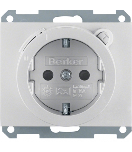 K.5 Gniazdo SCHUKO z wyłącznikiem róznicowo prądowym, alu Berker 47087003
