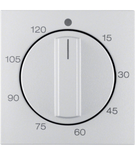 B.Kwadrat/B.7 Płytka czoł. pokręt. reg. mech. łącz. czas. 120 min, alu mat, lak