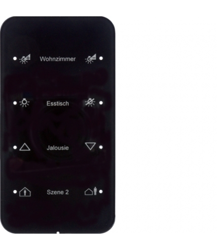 R.1 Sensor dotykowy 4-krotny konfigurowalny, szkło, czarny