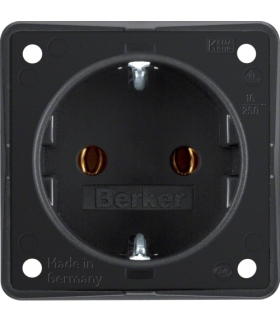 Integro Flow Gniazdo SCHUKO, czarny, mat Berker 947782503