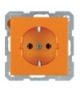 Q.x Gniazdo SCHUKO kompletne, samozaciski, pomarańczowy, aksamit Berker 47436014