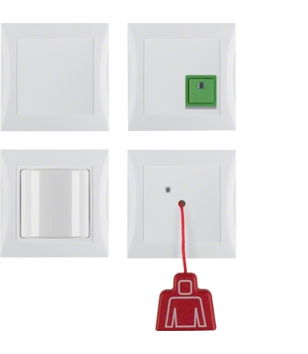 B.Kwadrat/S.1 System przywoławczy Zestaw z zasilaczem, biały połysk Berker 52008989
