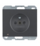 K.1 Gniazdo z uziemieniem i podświetleniem orientacyjnym LED, antracyt, mat Berker 6765107006
