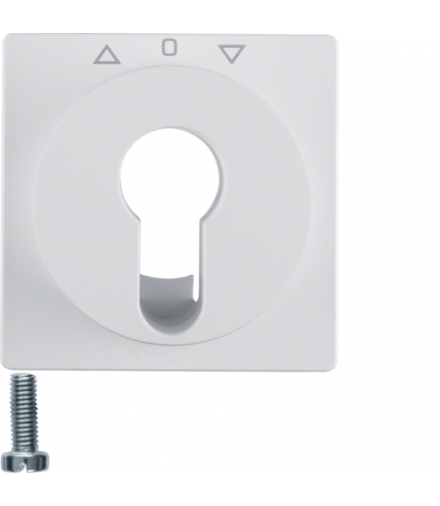 Q.x Płytka czołowa do łącznika żaluzjowego na klucz, biały, aksamit Berker 15066089