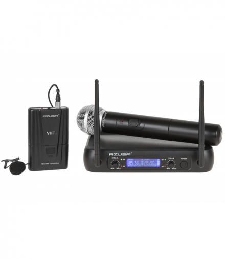 Mikrofon VHF 2 kanały WR-358LD (1 x mik. do ręki + 1x klip) Azusa LEC-MIK0142