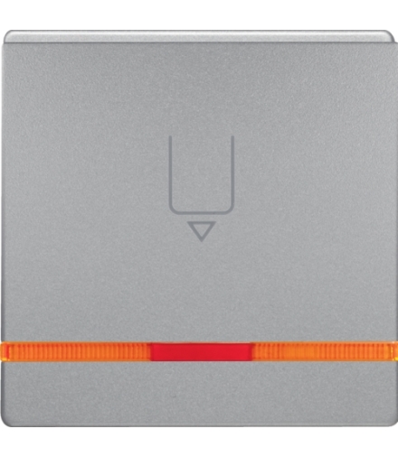 Q.x Nasadka do łącznika na kartę hotelową z nadrukiem i pomarańczową soczewką, alu aksamit, lakierowany Berker 16406084