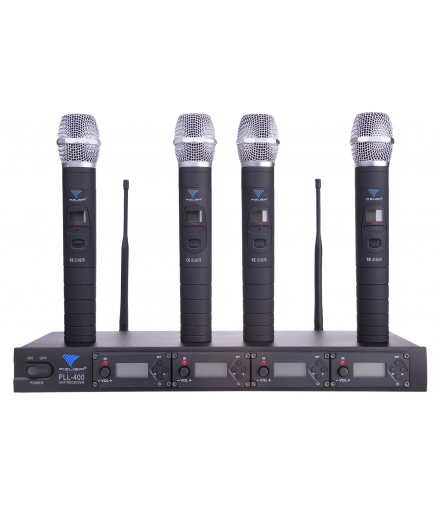 Mikrofon PLL-400 UHF 4 kanały (4 mikrofony do ręki) Azusa LEC-MIK0116-4