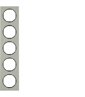 R.3 Ramka 5-krotna, stal szlachetna/czarny Berker 10152204