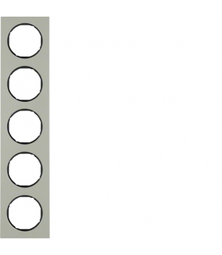 R.3 Ramka 5-krotna, stal szlachetna/czarny Berker 10152204