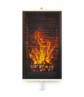 Grzejnik na podczerwień giętki panel grzewczy 430W TRIO wzór 1 kominek, wymiary 100x57cm z regulatorem TRIO CEN-70149