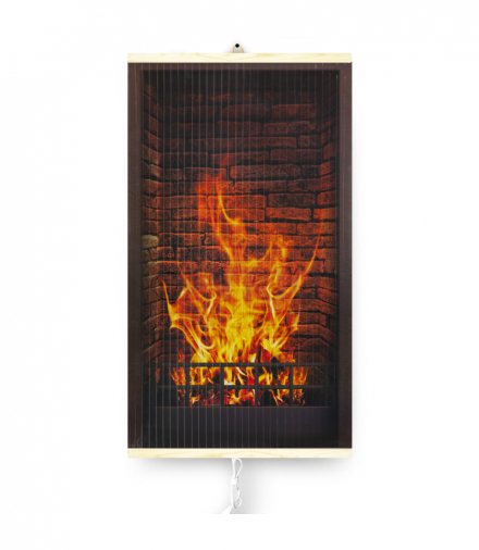 Grzejnik na podczerwień giętki panel grzewczy 430W TRIO wzór 1 kominek, wymiary 100x57cm z regulatorem TRIO CEN-70149