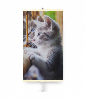 Grzejnik na podczerwień giętki panel grzewczy 430W TRIO wzór 11 kot, wymiary 100x57cm z regulatorem TRIO CEN-70157
