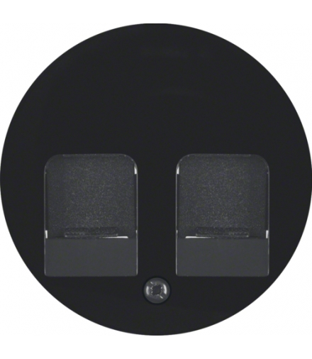 R.1/R.3 Płytka czołowa z zasuwami chroniącymi przed kurzem z polem opisowym, czarny, połysk Berker 11812045