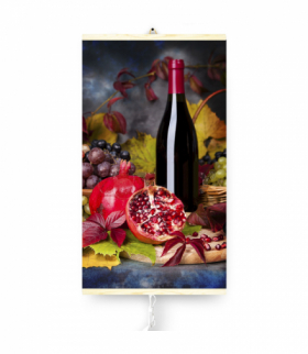Grzejnik na podczerwień giętki panel grzewczy 430W TRIO wzór 8 wino, wymiary 100x57cm z regulatorem TRIO CEN-70155