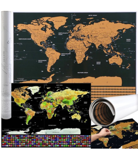 Mapa świata zdrapka z flagami MALATEC 23443 00023443