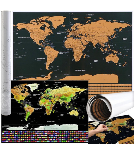 Mapa świata zdrapka z flagami MALATEC 23443 00023443