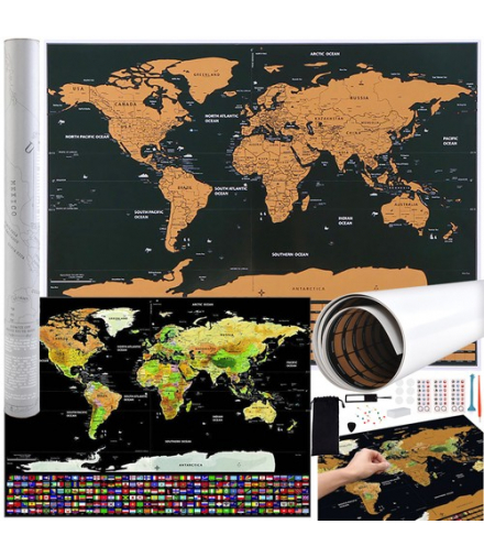 Mapa świata zdrapka z flagami + akcesoria MALATEC 23442 00023442