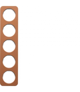 R.1 Ramka 5-krotna, skóra/biały Berker 10152369