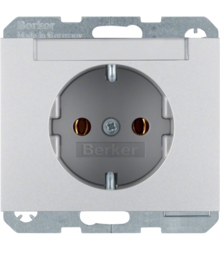 K.5 Gniazdo SCHUKO z polem opisowym, alu Berker 47397003