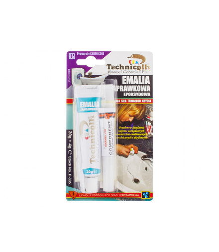 Emalia zaprawkowa epoksydowa 20g+4g, do naprawy umywalki, brodzika, zlewozmywaka, pisuaru, sedesu, pralek, lodówek, kuchenek gazowych, lakierowanych mebli, Technicqll Blow 2464