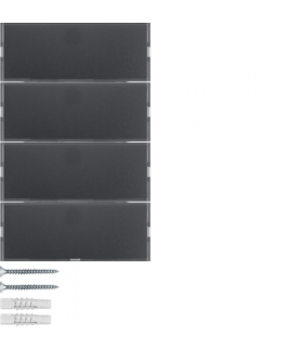 KNX e/s K.x Przycisk 4-kr z polem opis., diod. LED RGB i czuj. temp., antracyt