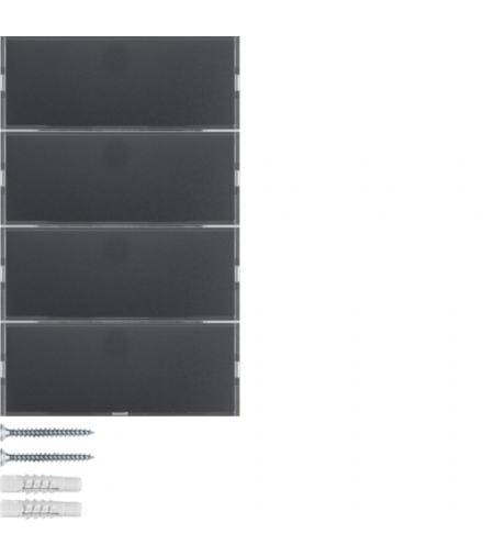 KNX e/s K.x Przycisk 4-kr z polem opis., diod. LED RGB i czuj. temp., antracyt