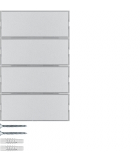 KNX e/s K.x Przycisk 4-kr z polem opis., diod. LED RGB i czuj. temp., alu