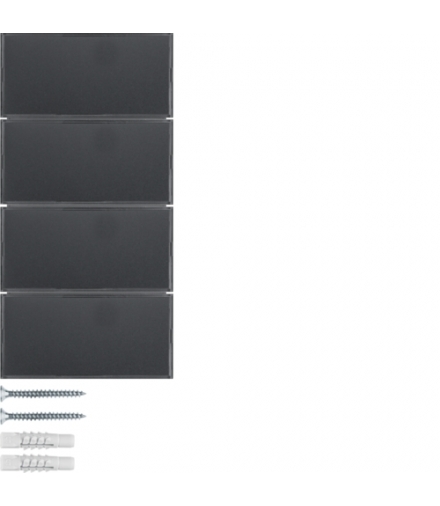 KNX e/s B.x Przycisk 4-kr z p. opis., diod. LED RGB i czuj. temp., ant. i alu