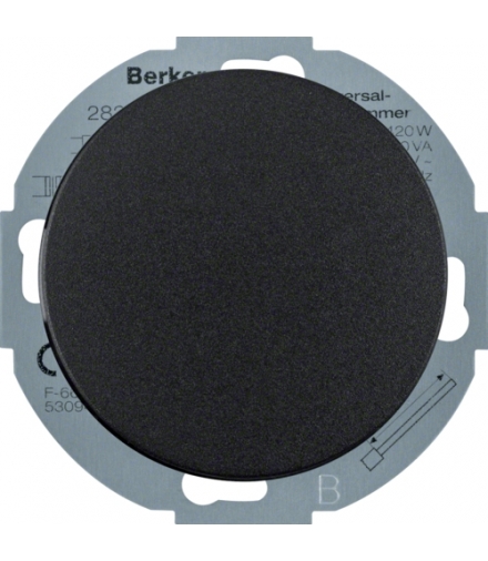 R.classic Ściemniacz uniwersalny z płynną regulacją i płytką czołową, czarny Berker 28342045