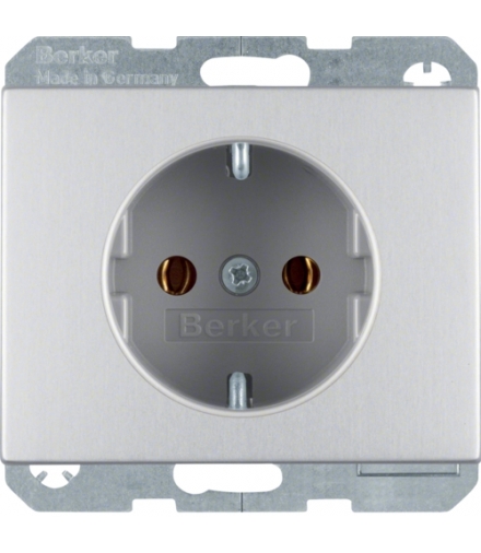 K.5 Gniazdo SCHUKO kompletne, samozaciski, aluminium Berker 47157003