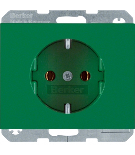 K.1/K.5 Gniazdo SCHUKO kompletne, samozaciski, zielony Berker 47157013