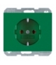 K.1/K.5 Gniazdo SCHUKO kompletne, samozaciski, zielony Berker 47157013