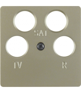 System płytek centralnych Płytka centralna do gniazda antenowego 4-wyjściowego, jasny brąz, lakierowany Berker 148411