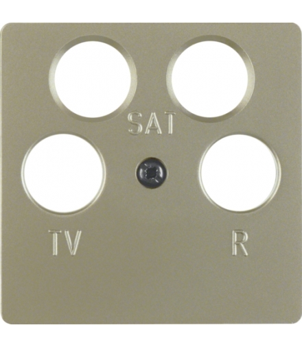 System płytek centralnych Płytka centralna do gniazda antenowego 4-wyjściowego, jasny brąz, lakierowany Berker 148411