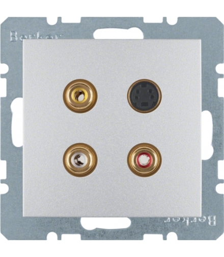 B.Kwadrat/B.7 Gniazdo 3xCinch/S-Video, alu, mat Berker 3315321404