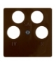 System płytek centralnych Płytka centralna do gniazda antenowego 4-wyjściowego, brązowy Berker 148401