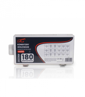 ZESTAW KONEKTORÓW IZOLOWANYCH SAMOCHODOWYCH 180szt. BOX LXZE05