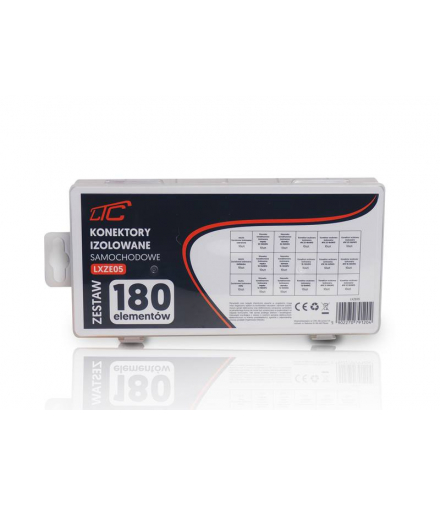 ZESTAW KONEKTORÓW IZOLOWANYCH SAMOCHODOWYCH 180szt. BOX LXZE05