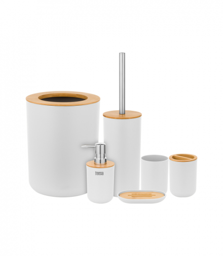 Zestaw akcesoriów łazienkowych (6 szt.) biały Teesa LEC-TSA0400-W