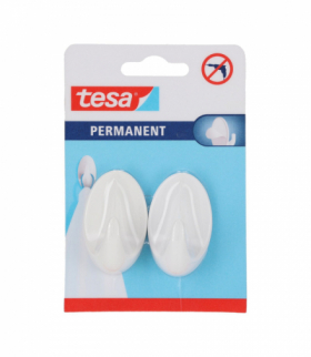 Haczyki permanentne 2 szt. "l", owalne, białe Tesa H6660300