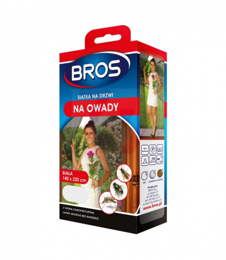 Siatka na drzwi przeciw owadom Bros 140x220, biała Bros CEN-67189