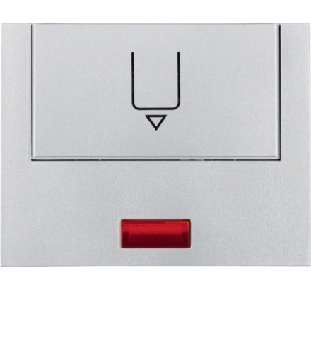 K.5 Nasadka z nadrukiem i czerwoną soczewką do łącznika na kartę hotelową, aluminium mat, lakierowana Berker 16417103