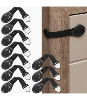 Zabezpieczenie blokada do szafek 10szt. czarne RUHHY 00008535