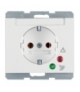 K.1 Gniazdo SCHUKO z ochroną przepięciową i polem opisowym, zaciski śrubowe, biały Berker 41527109