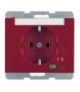 K.1/K.5 Gniazdo SCHUKO z ochroną przepięciową i polem opisowym, zaciski śrubowe, czerwony Berker 41527115