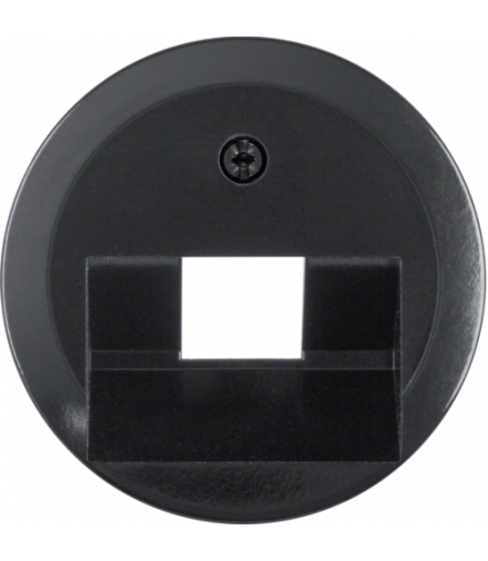 Serie 1930/Glas Płytka czołowa do gniazda przyłączeniowego UAE 1-kr komputerowego i telefonicznego, czarny Berker 140701